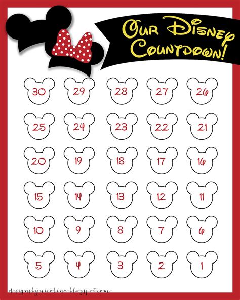 Disney Countdown Calendar Printable